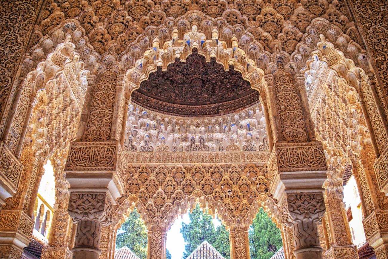 Imagen del interior de los palacios Nazaríes 
