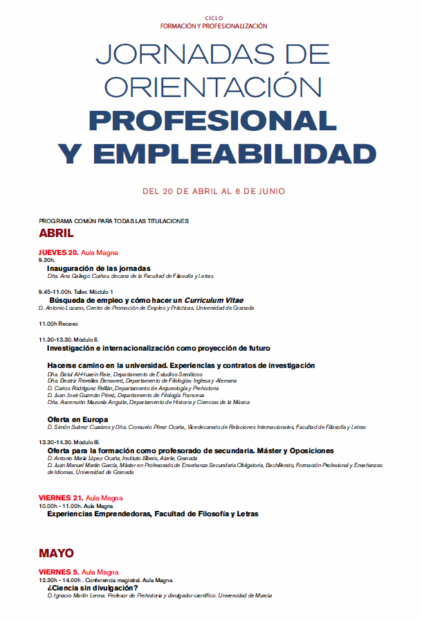 Programa de las Jornadas Programa de las Jornadas